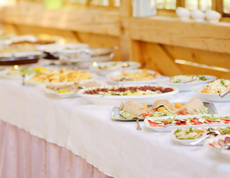 Specially crafted wedding food at Cadillac Ranch