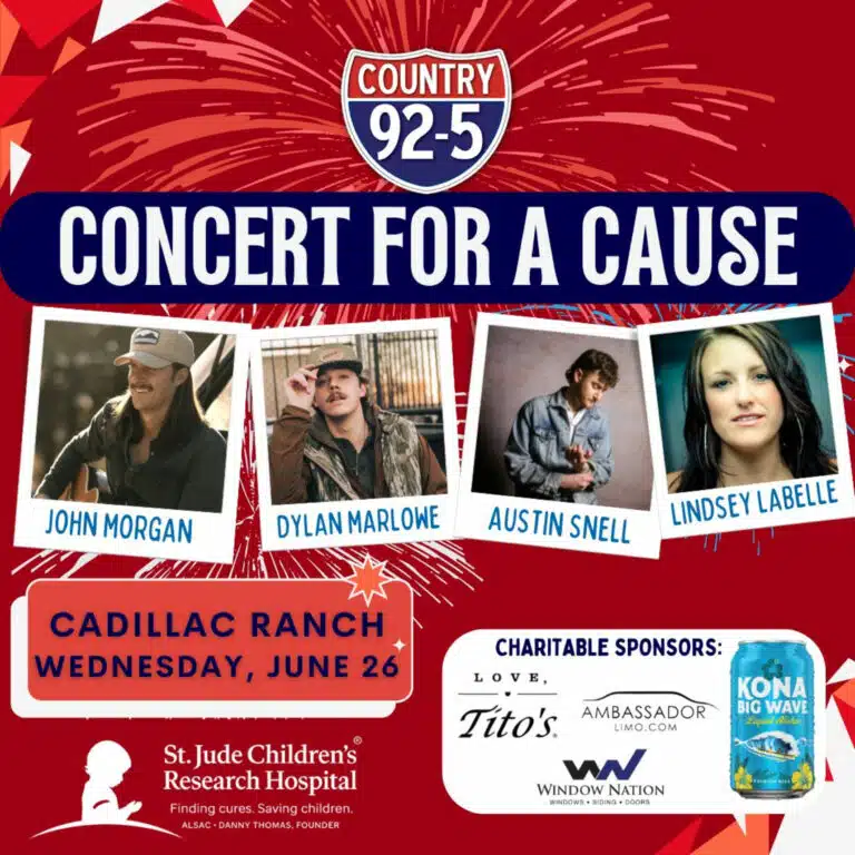 June 26, 2024 Country 92-5's Concert for a Cause starring John Morgan, Dylan Marlowe, Austin Snell and Lindsey LaBelle