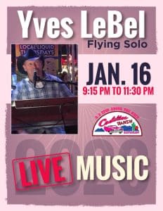 Yves LeBel Flying Solo – Live Music – January 16, 2026