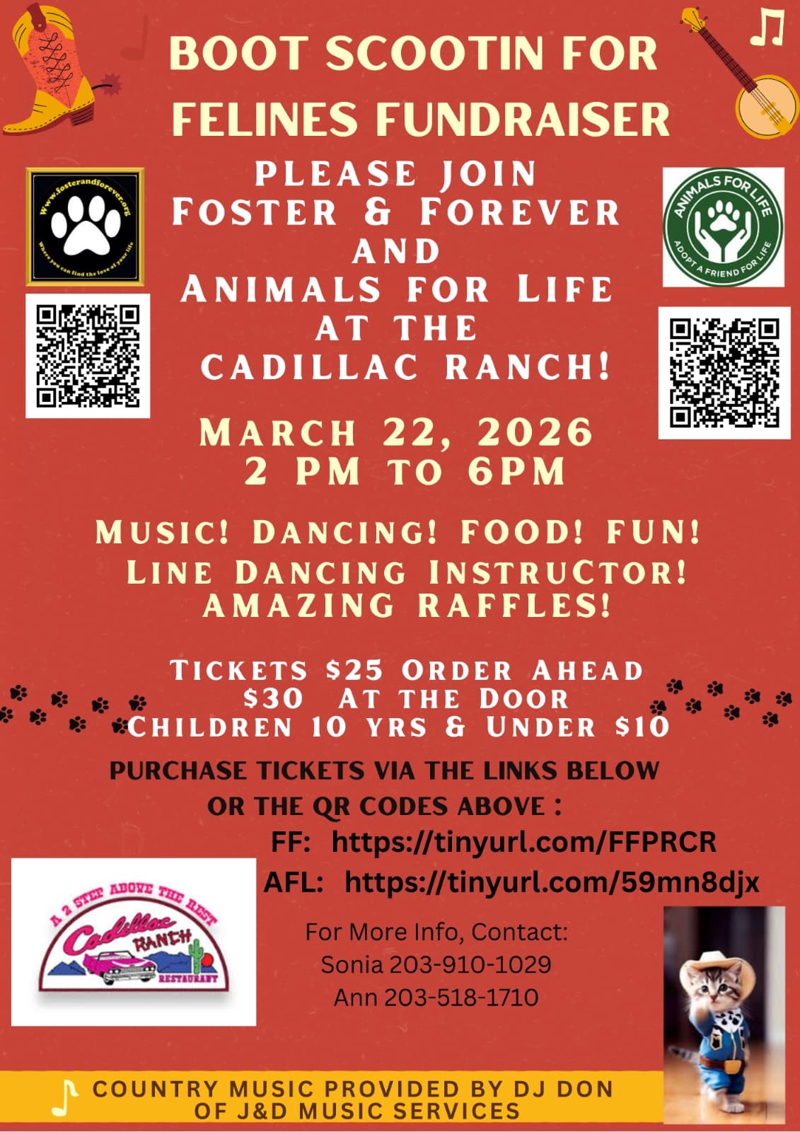 Read more about the article Boot Scootin’ for Felines Fundraiser at Cadillac Ranch