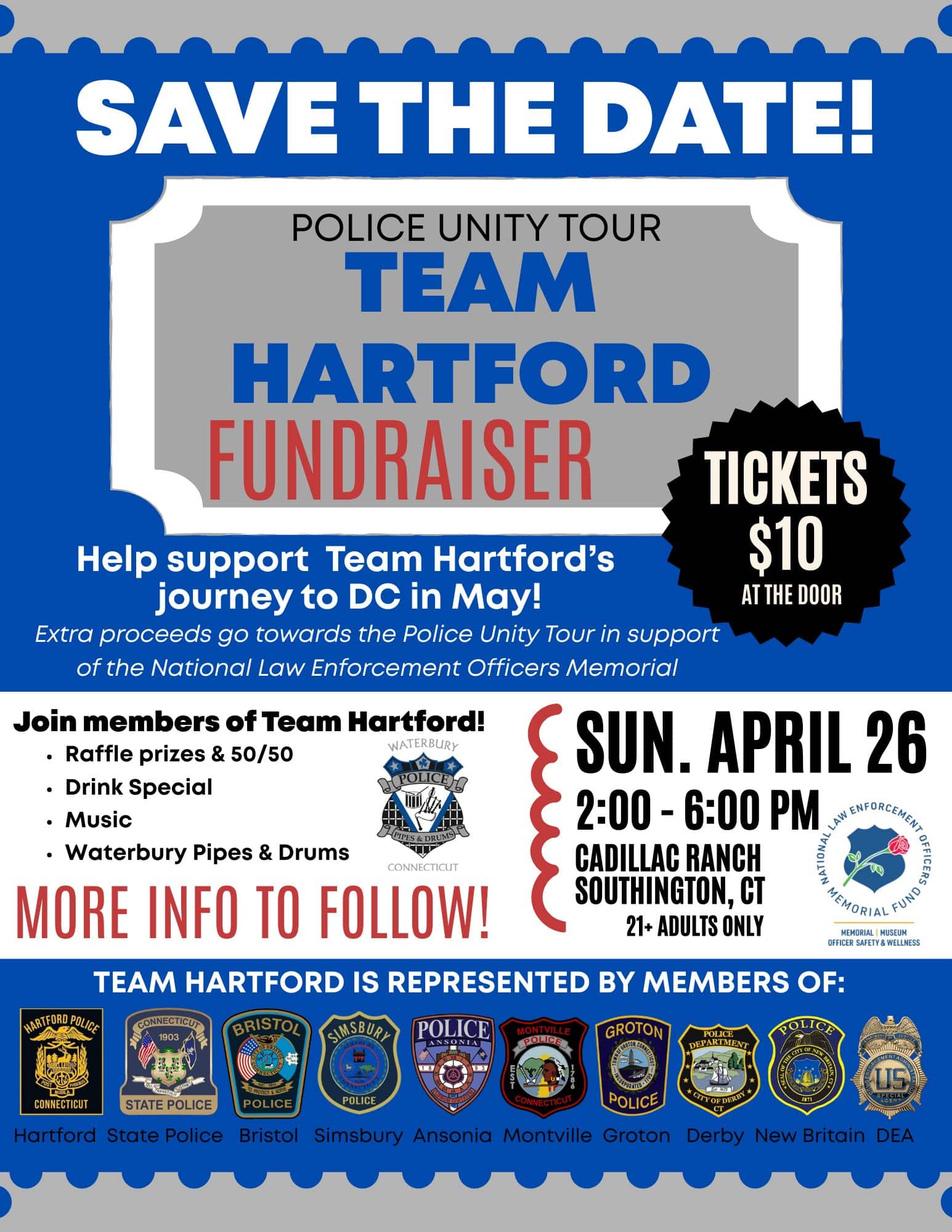 Read more about the article Police Unity Tour – Team Hartford Fundraiser at Cadillac Ranch