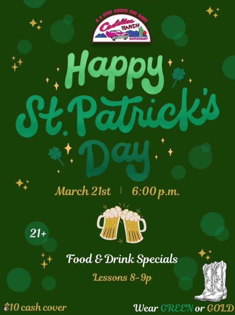 🍀 St. Patrick’s Day Party at Cadillac Ranch 🍀