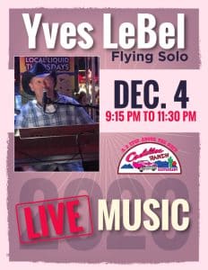 Yves LeBel Flying Solo – Live Music – December 4, 2026