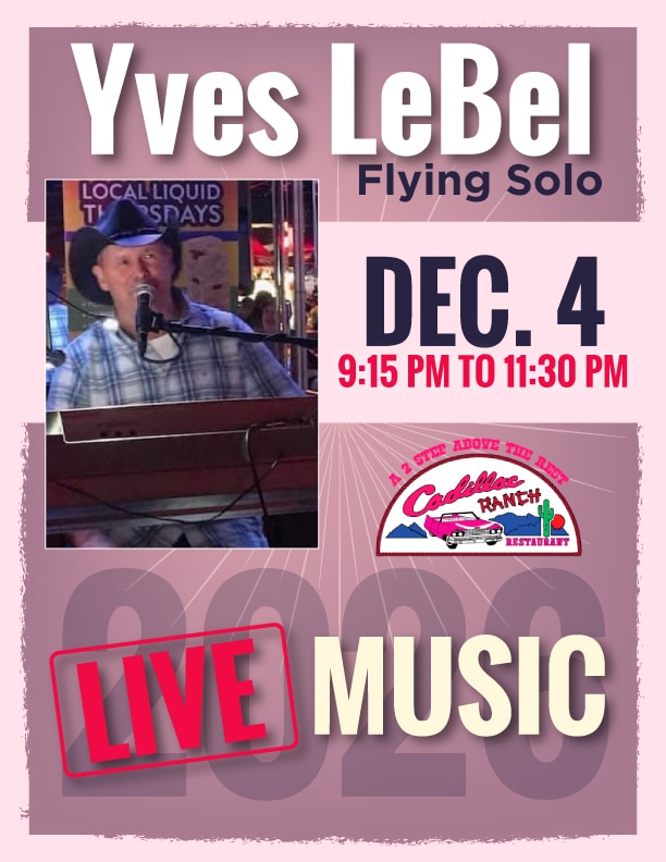 Yves LeBel Flying Solo – Live Music – December 4, 2026