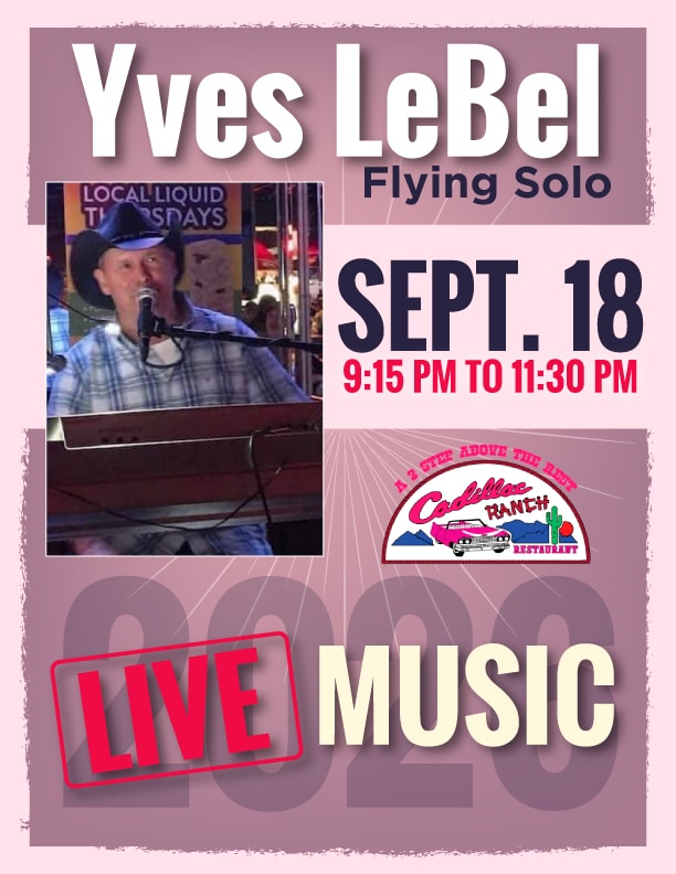 Yves LeBel Flying Solo – Live Music – September 18, 2026